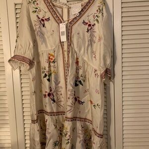Johnny Was Cream Floral Dress